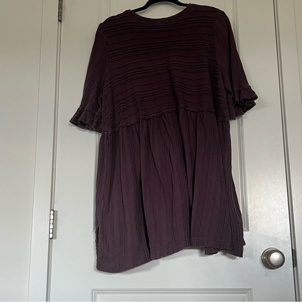 Free People Purple Textured High-low Dress Size Large